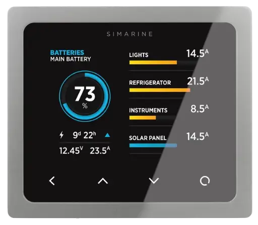 Simarine Pico display - inbouw/panel mount zilver
